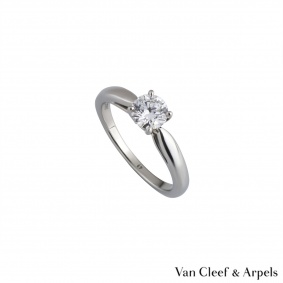Van Cleef & Arpels Platinum Diamond Ring 0.50ct D/VVS2 XXX